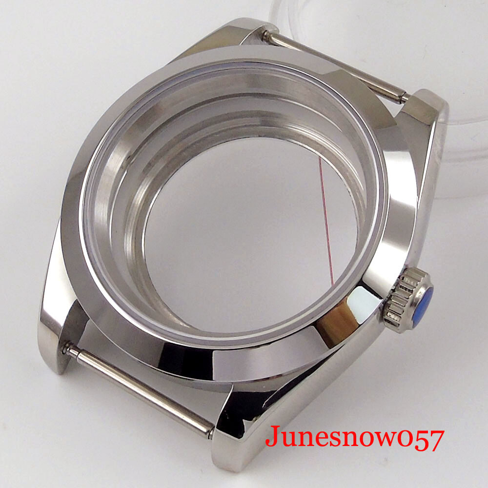 Polished 36mm/39mm Watch Case for NH35A NH36A Seeing Back Screw Crown