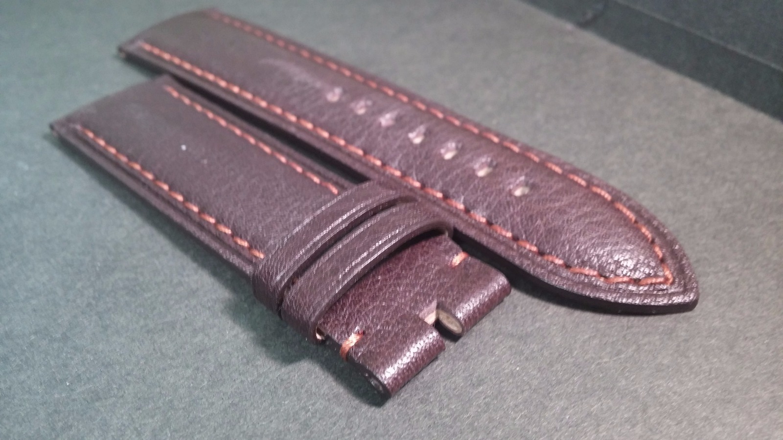 Cobra 22/20mm – Dark Brown WATCH BAND with brown stitch