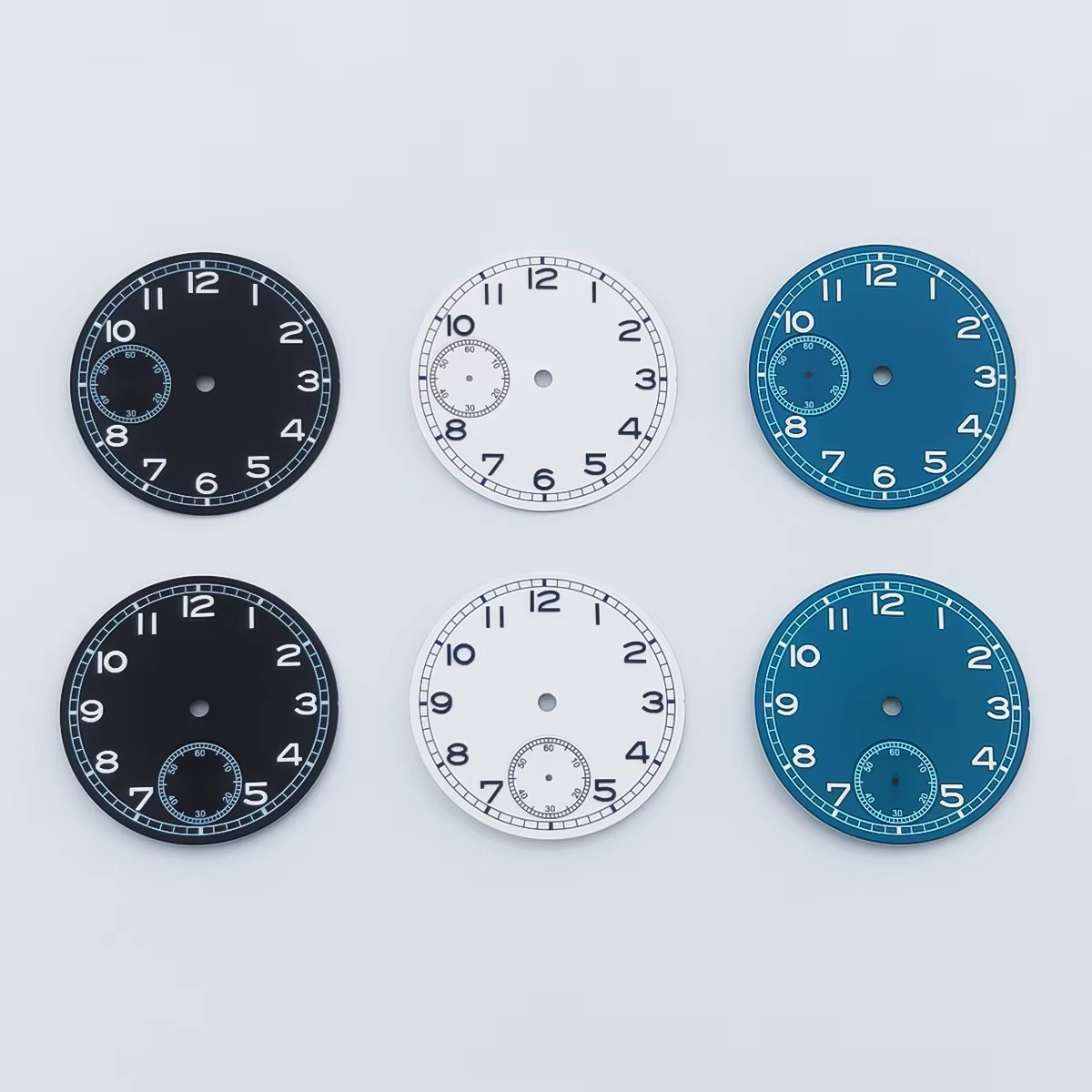 37Mm Black White Blue Watch Dial Luminous Fit ETA 6498 ST3621 Series Movement