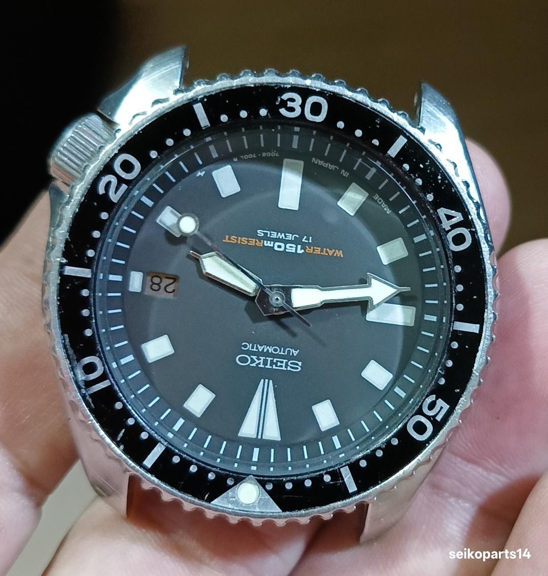 SEIKO 150m BLACK DIVER 7002-7001 YEAR 1996 FEB ALL ORIG HEAD -/+10 SPD ACCURACY