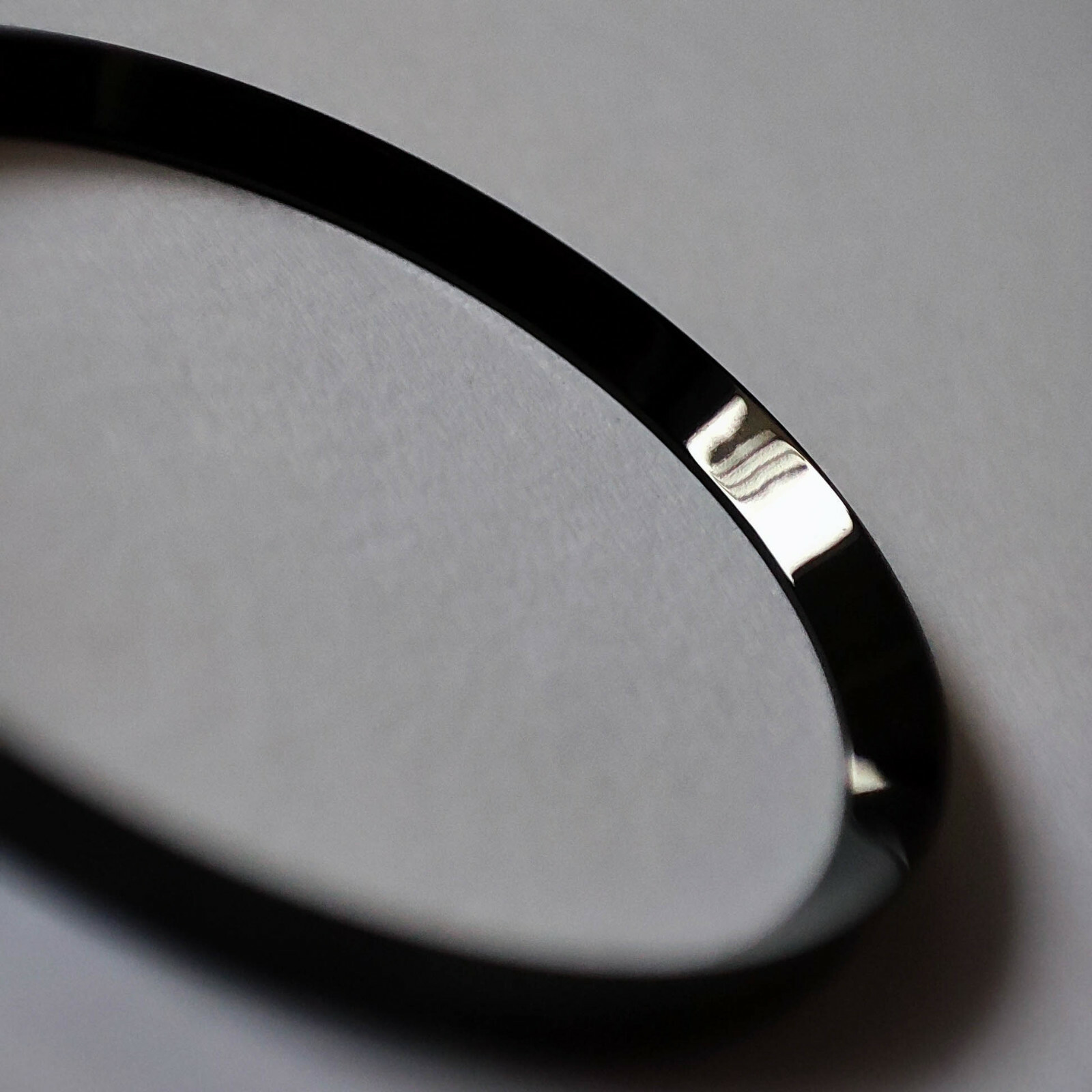 Polished Black Chapter Ring for Seiko SKX007 fits 7S26-0020 MOD Part