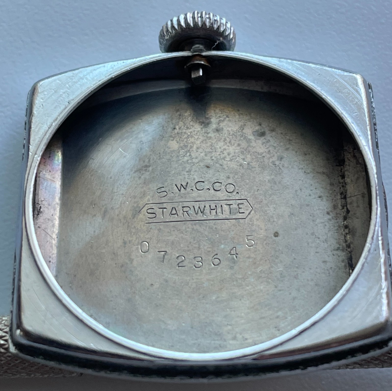 Vintage Star Watch Case Co Starwhite Cushion Square Watch Case 26.5mm Parts