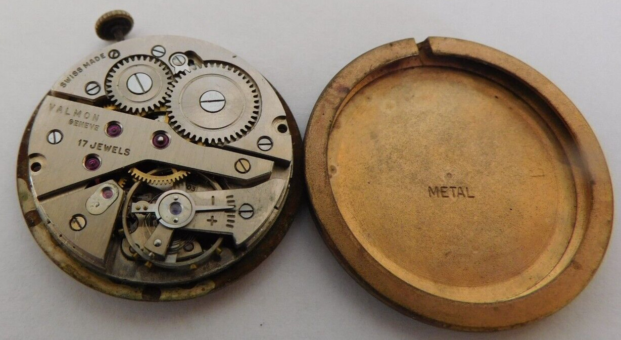 AS 1203 MOVEMENT AND CASE BACK FOR PARTS or REPAIR. USED