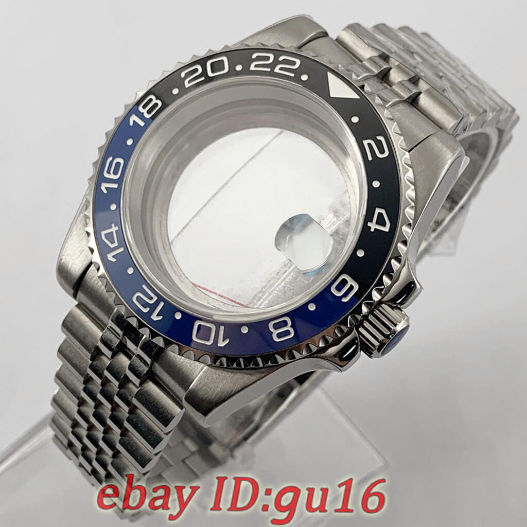 40mm Sapphire glass GMT bezel Watch Case Fit NH35 NH36 ETA 2824/2836 Miyota 8215