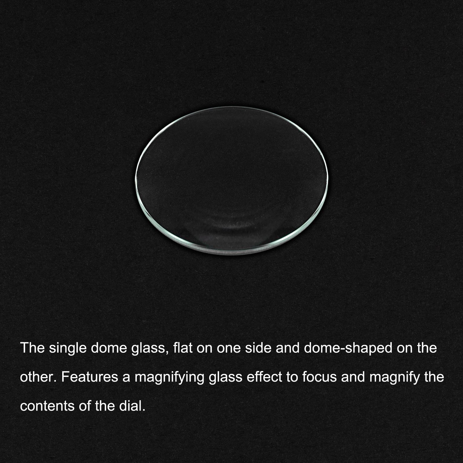8Pcs 28.5mm Dia Watch Glass Crystal Lens Single Dome Round 1.5mm Edge Thickness