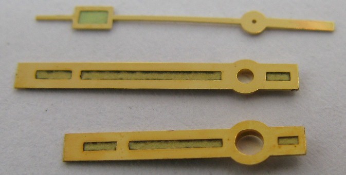 LeCoultre 910, 911 alarm watch part: set of gilt hand