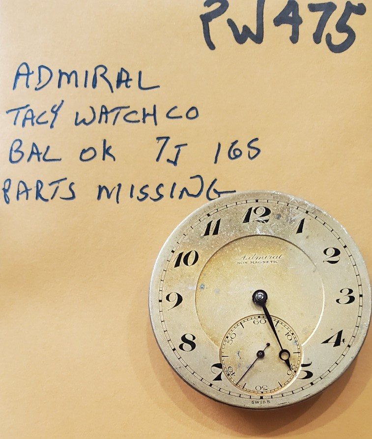 POCKET WATCH MOVEMENT ADMIRAL 16s 7j PW475