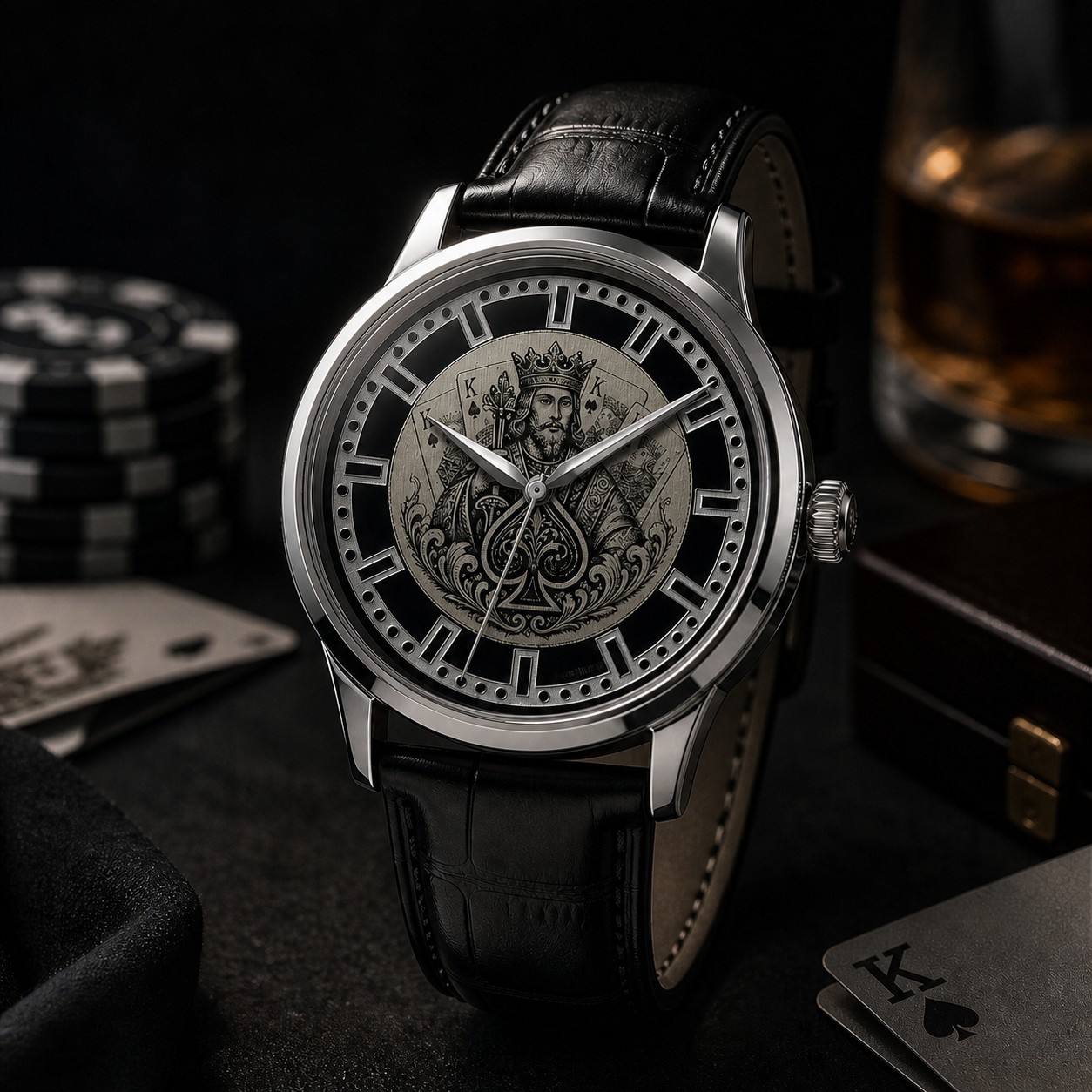 ⌚ 28.5mm Watch Dial King Spade AAL-285-BK-65
