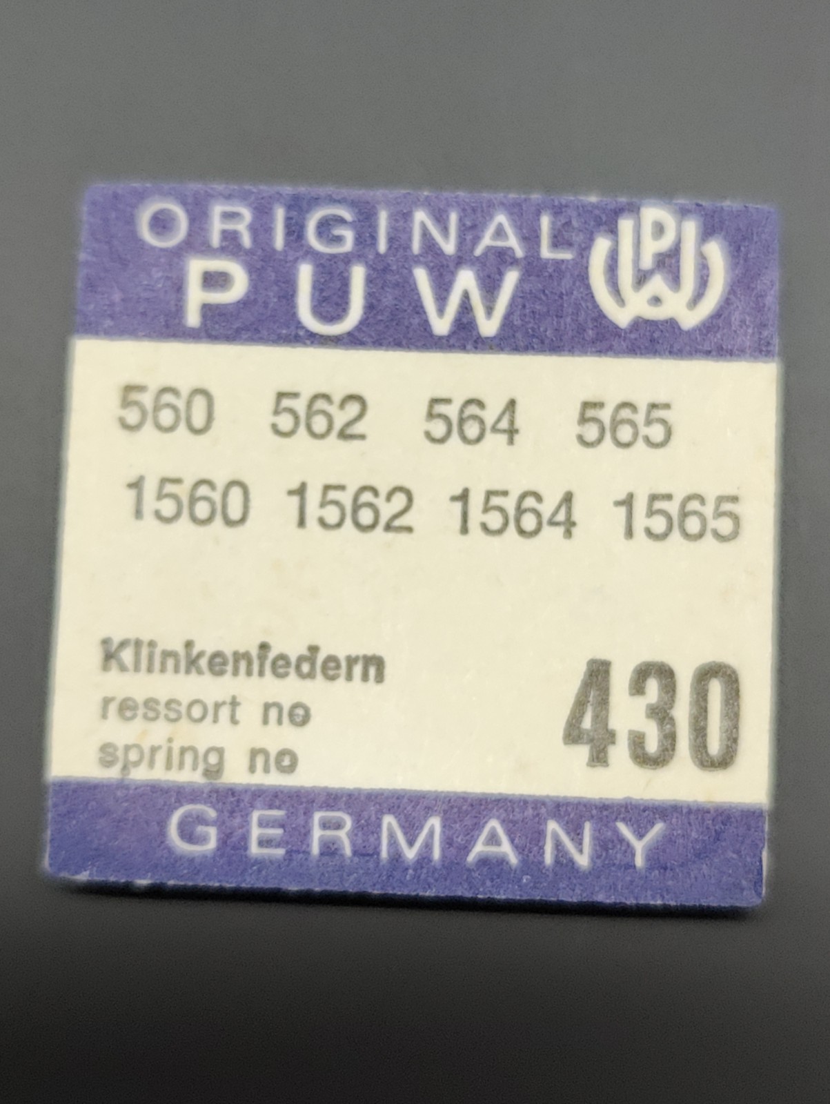 NOS PUW Cal. 560 Part 430 Click Spring – 5 Pack