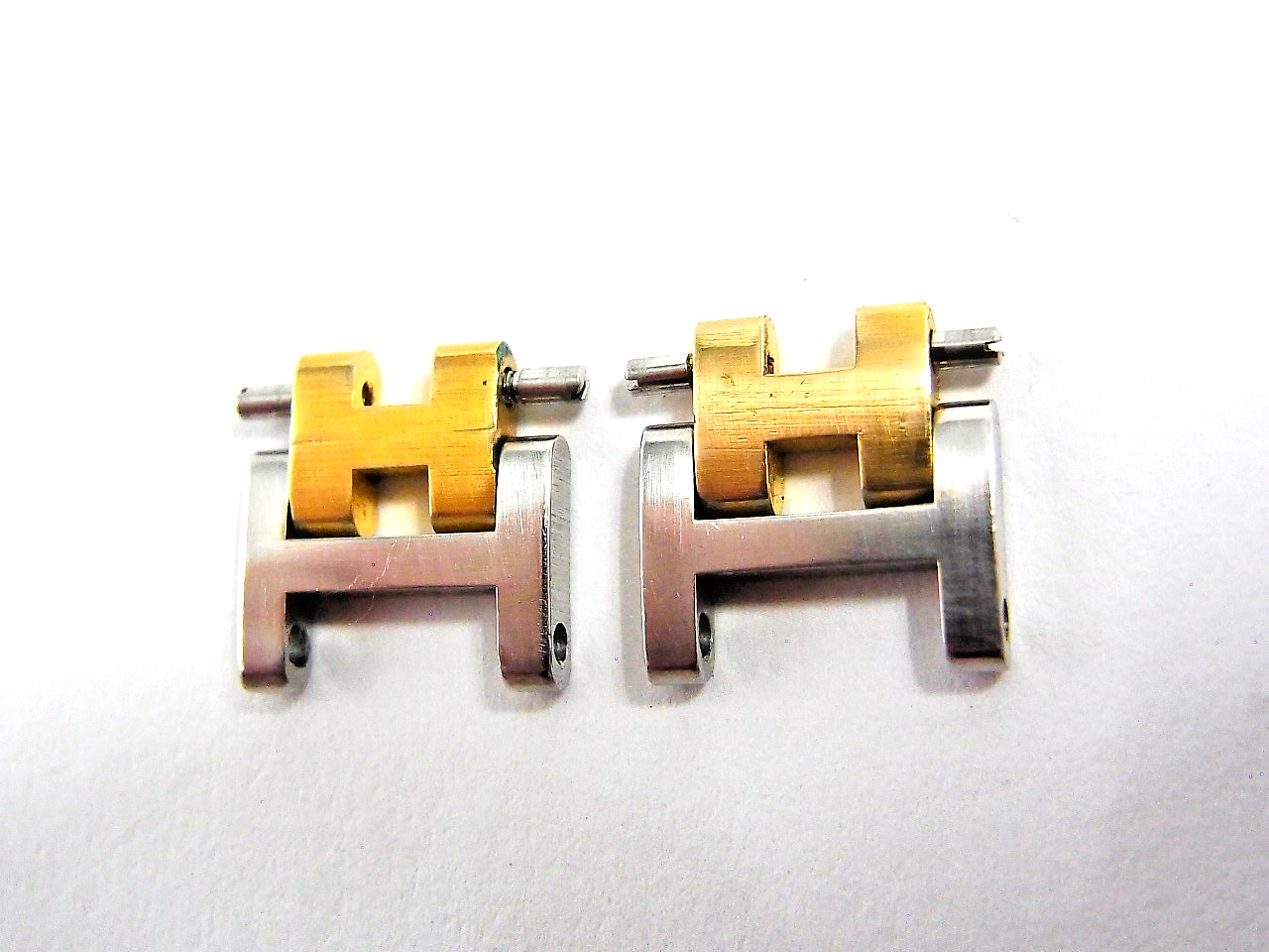 HERMES Clipper Watch 12mm Side Brushed Old Type Genuine Link Band 2pcs Set