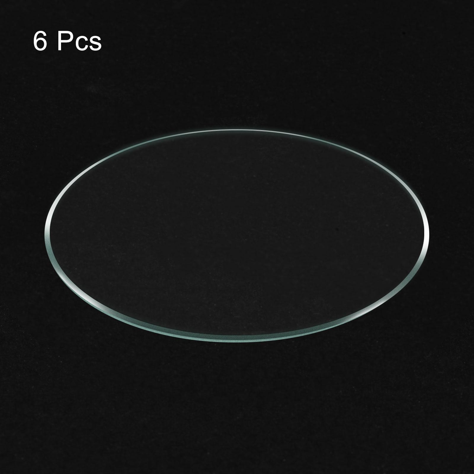 Round Flat Watch Crystal Lens Glass 39.5mm Dia. Replacement Parts, Clear 6 Pcs