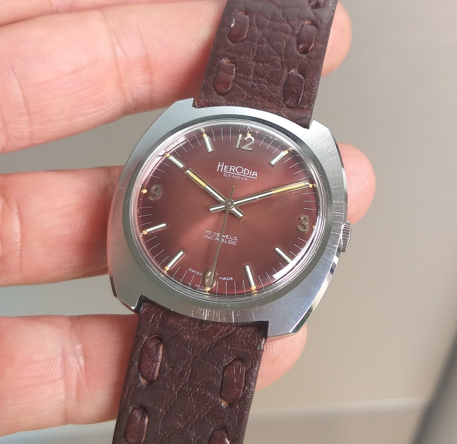 Peseux 7050 FHF 251 Project Watch 37mm Swiss Case and Dial Vintage 1970’s NOS