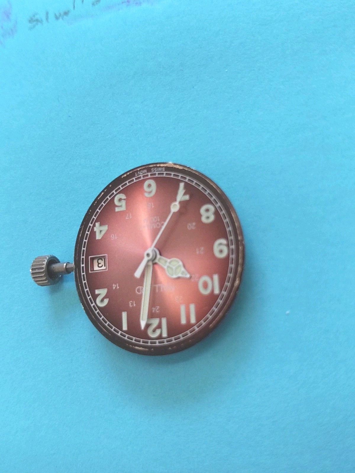 ETA F04.111 Swiss 3 Jewel D@3 Movement, 23mm Mallard Cat Eye Plum Dial&Hands.Run