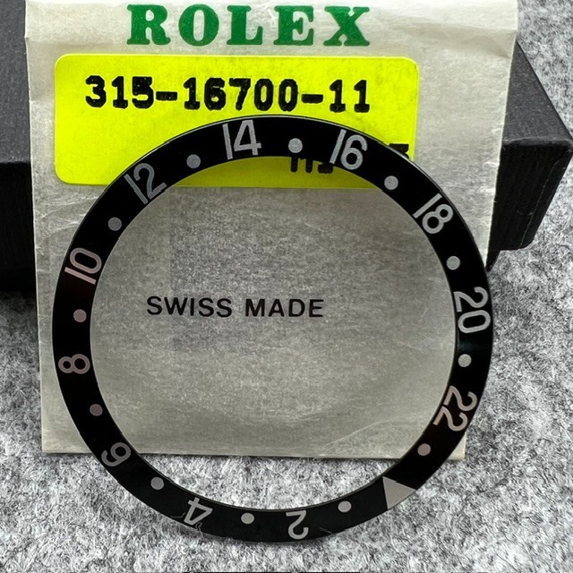Rolex 16700 16710 16760 GMT BLACK BEZEL INSERT, NEW OLD STOCK