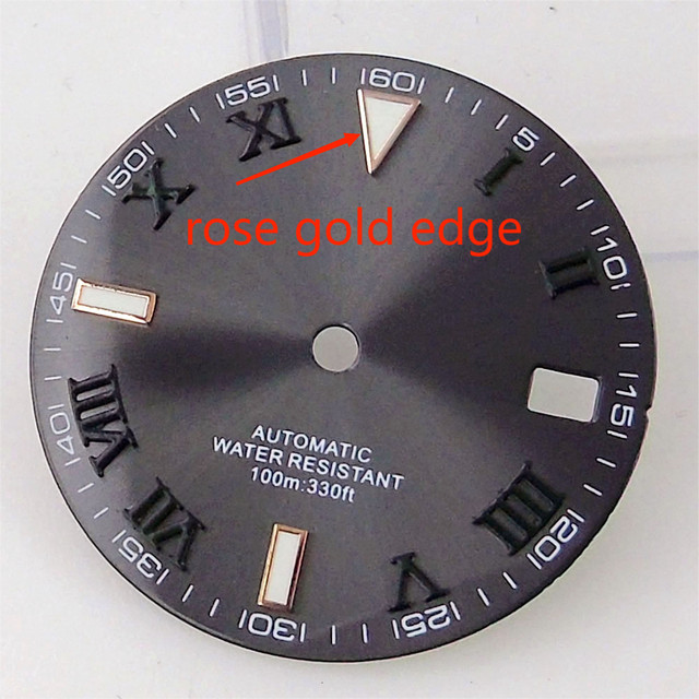 29mm Gray Sunburst Watch Dial Face Accessories for NH35 NH36 Automatic Movement