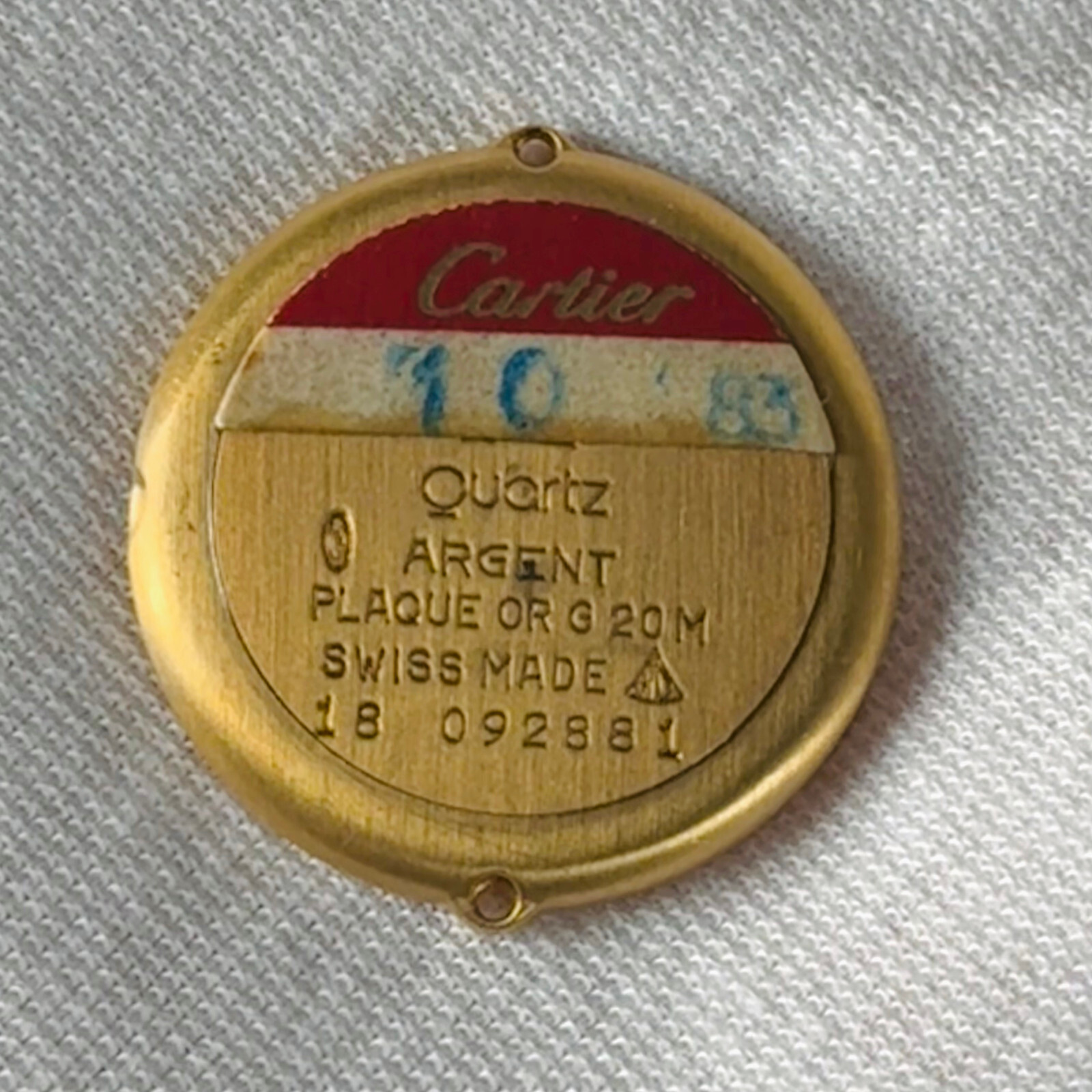 NOS Must De Cartier Vendôme VLC PM ARGENT Vermeil 925 Quartz 24mm Case back 1983