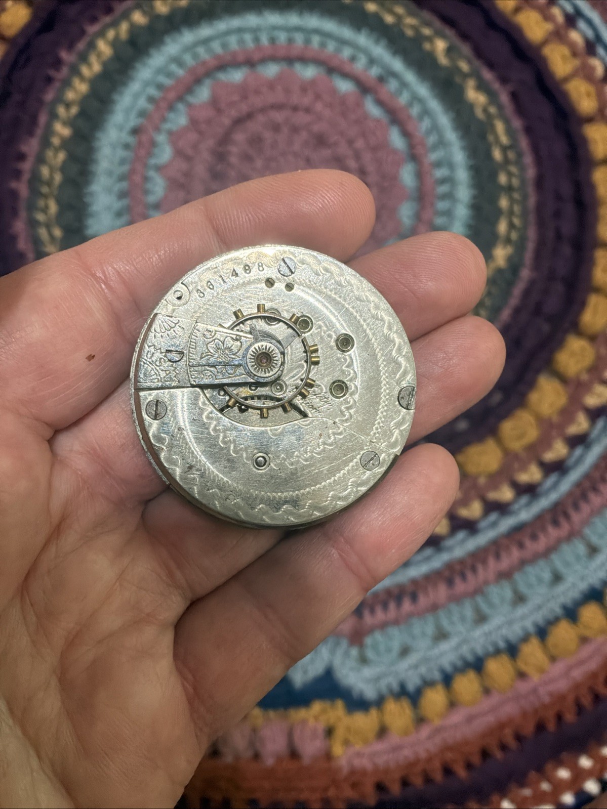 1895 Trenton Watch Co. 18s 7J Pocket Watch Movement For Parts or Repair