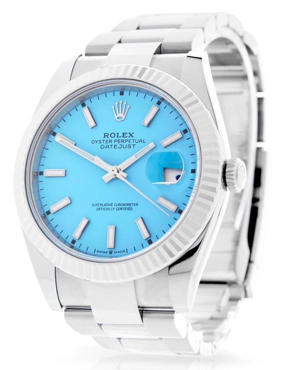 DIAL ONLY ROLEX 126300 126334 DATEJUST 41mm WATCH – BESPOKE TURQUOISE “TIFFANY”