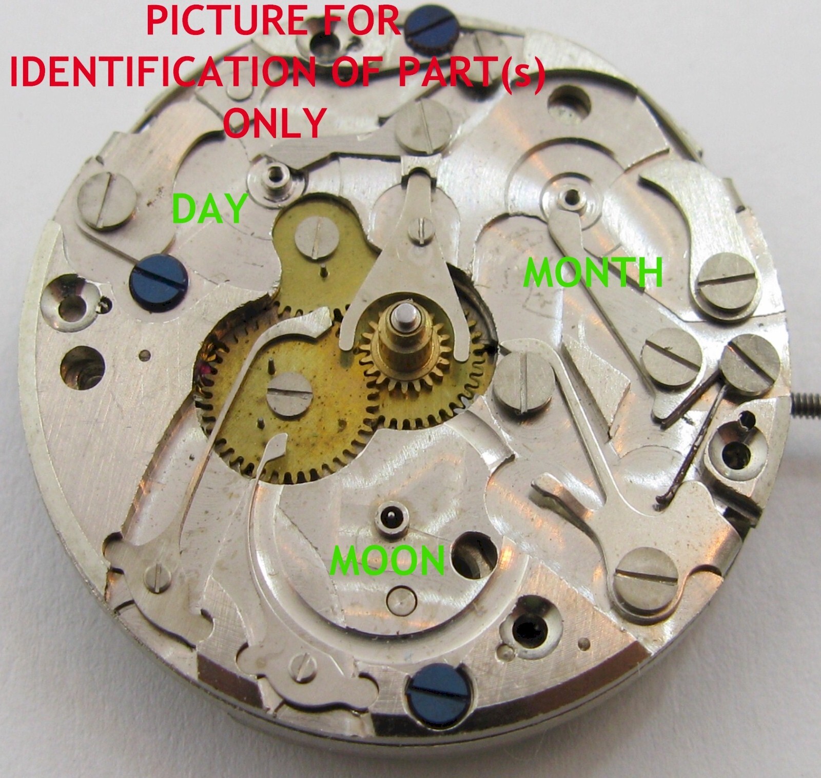 Venus 203 watch movement part: day disc & screw