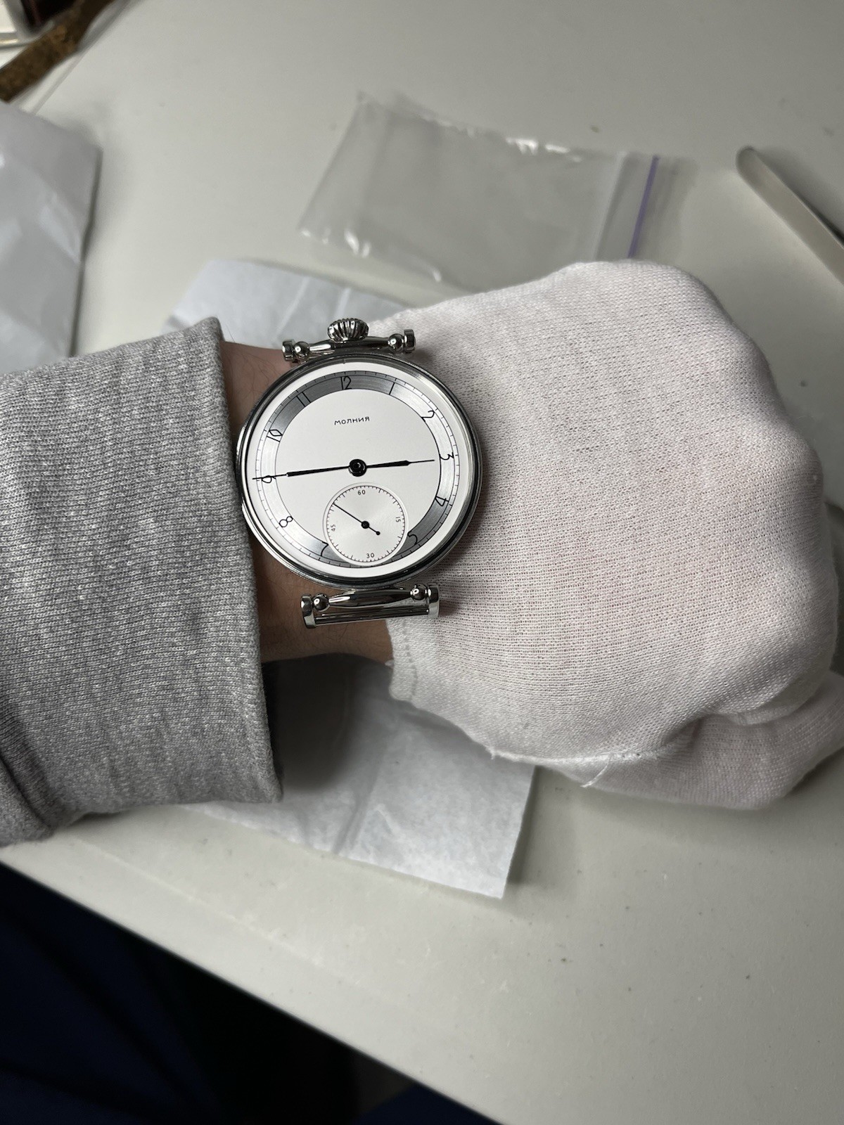 Molnija Marriage Watch Parts Set – Case Dial Hands – No Movement – Aftermarket