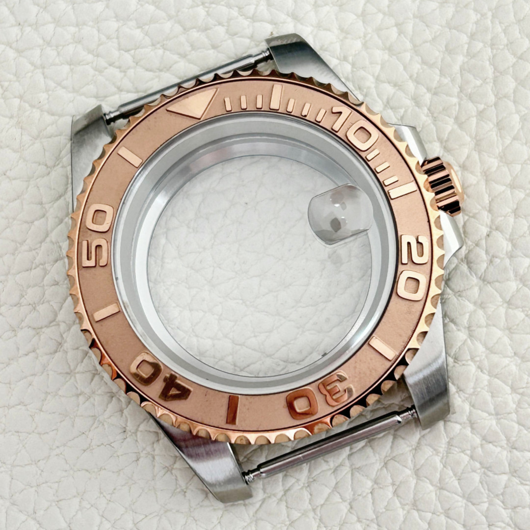 Two Tone Rose Gold For Nh35 nh36 Movement 40mm Watch Case Strap Sapphire Mod
