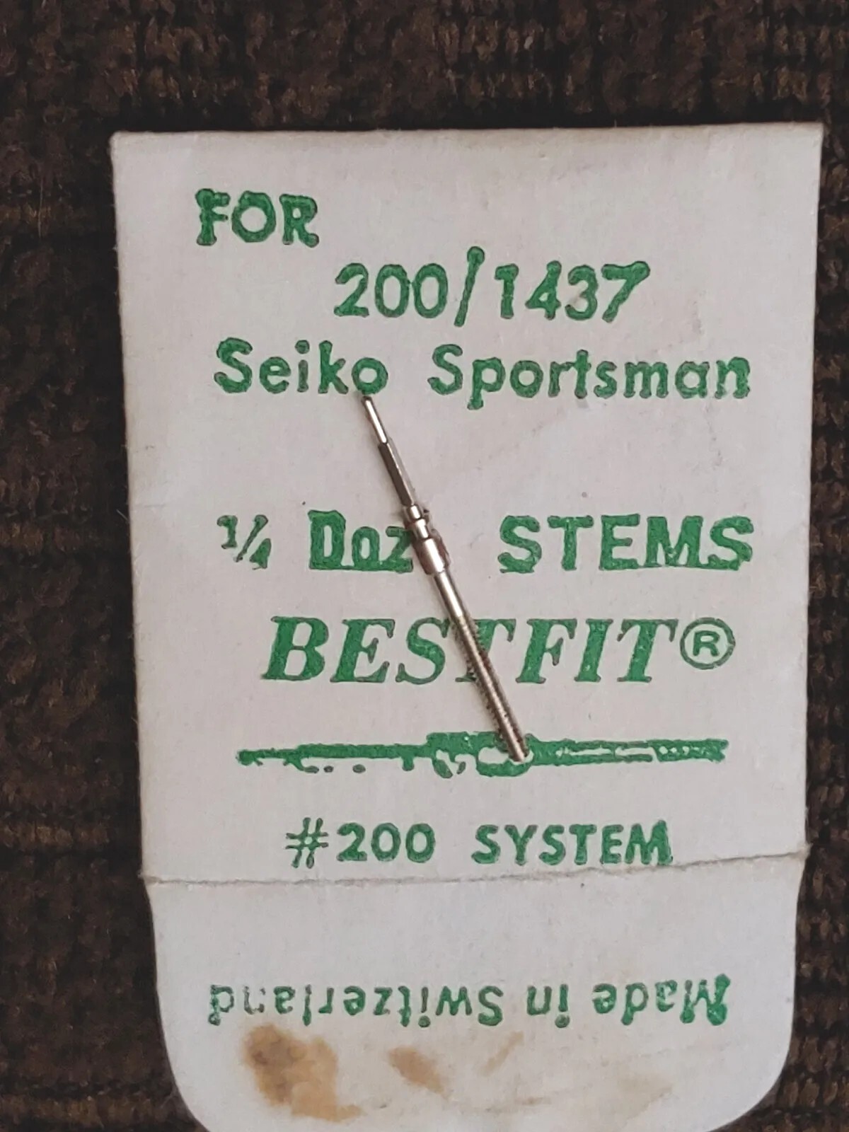 SEIKO SPORTSMAN CALIBRE #1437 STEM, NOS. 200/1437 NO CORROSION.