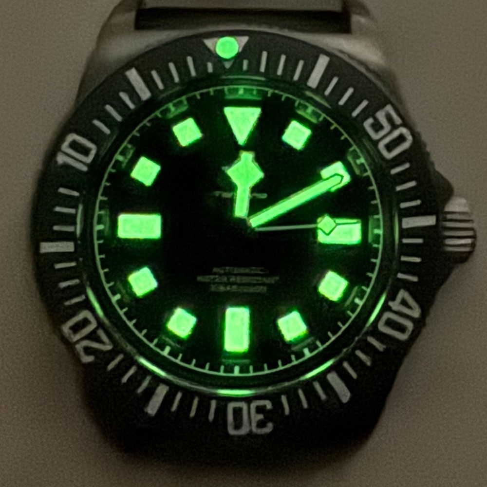 Fit NH35/ETA 20ATM Diver Frog Titanium Case Unidirectional Bezel Steel Back Dial
