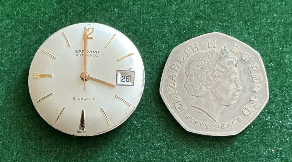 Vintage Men’s Garrard Watch Automatic Face And Movement 21 Jewel Cal 2472 S/r