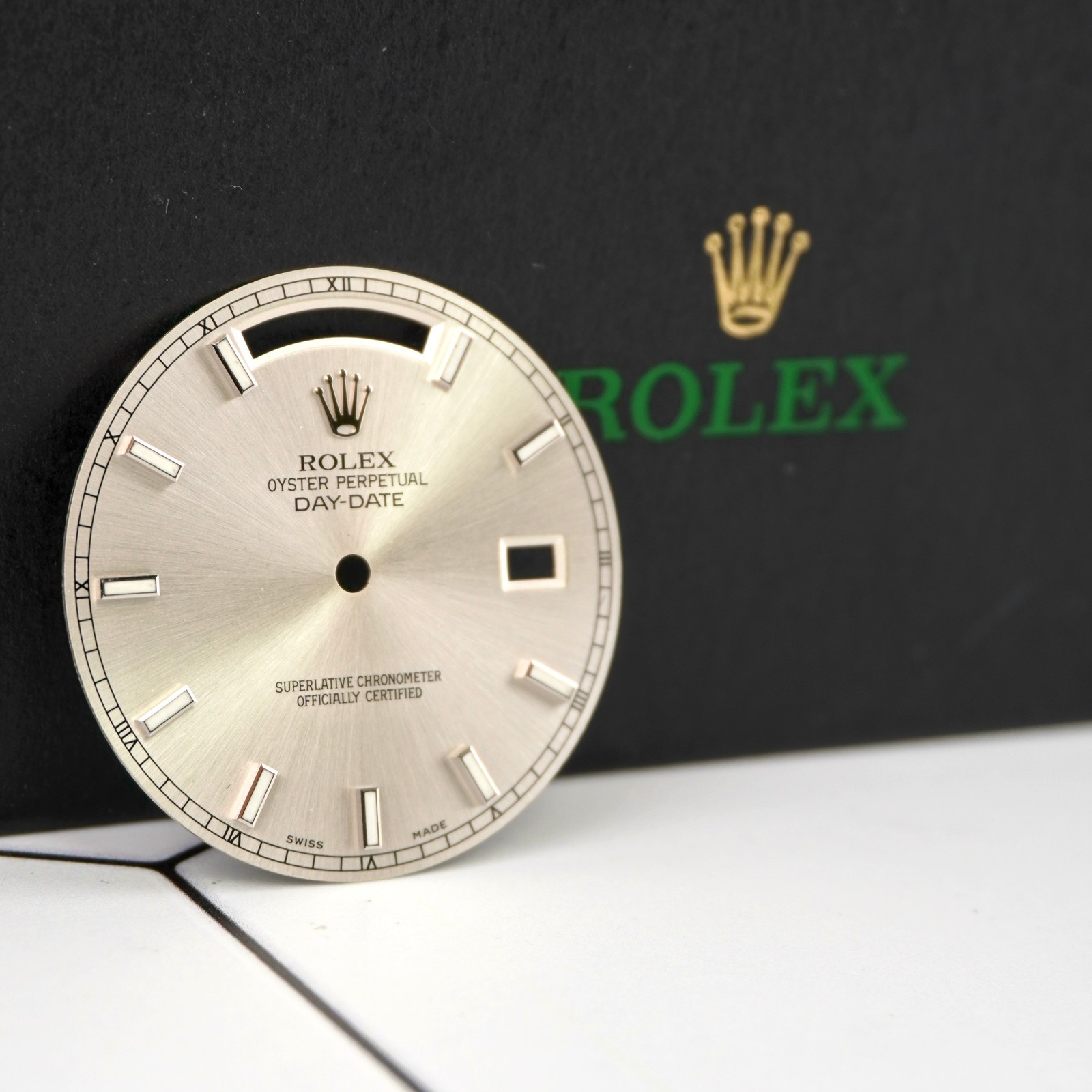 Rolex Day-Date 2 II 41mm Silver Roman Dial White Gold Watch President Ref 218239
