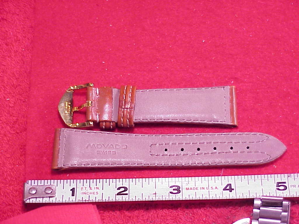 genuine vintage leather swiss movado 22m wristwatch band old stock brown