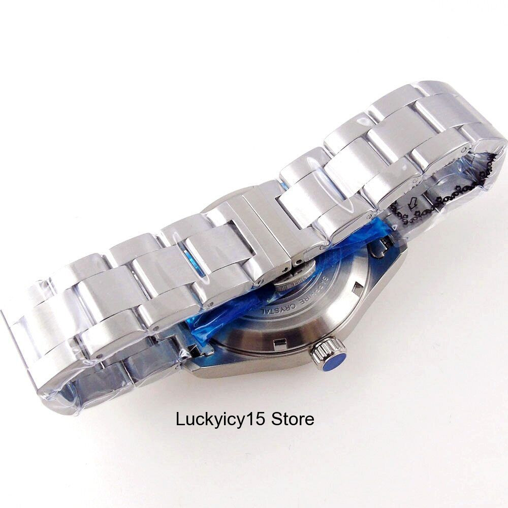 36mm Tandorio Sapphire Glass Pilot Watch Case Bracelet For NH35 2824 PT5000 200M