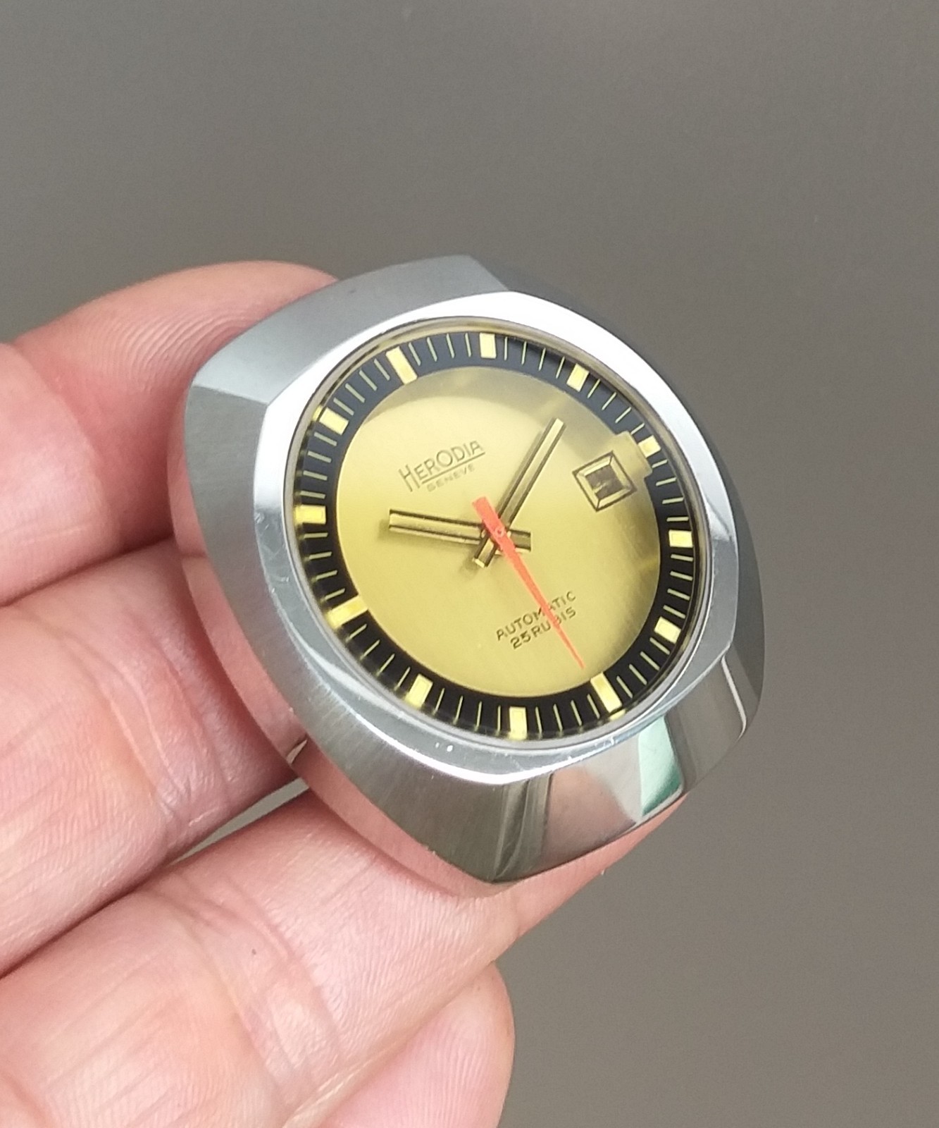 ETA 2452 Automatic Project Watch Steel Case + Dial & Hands NOS 1970’s Parts