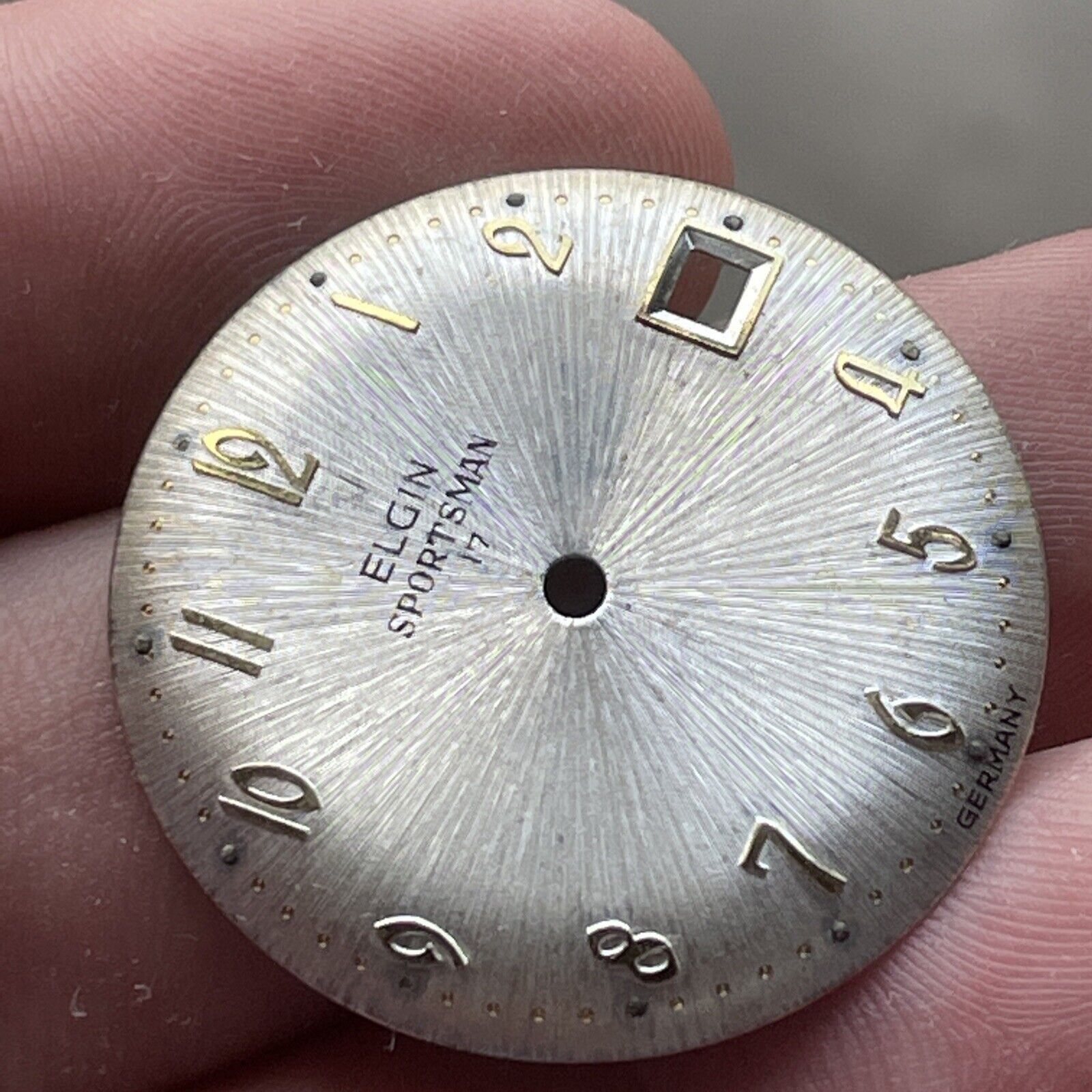 Vintage Elgin Watch Co. Sportsman German Watch Face
