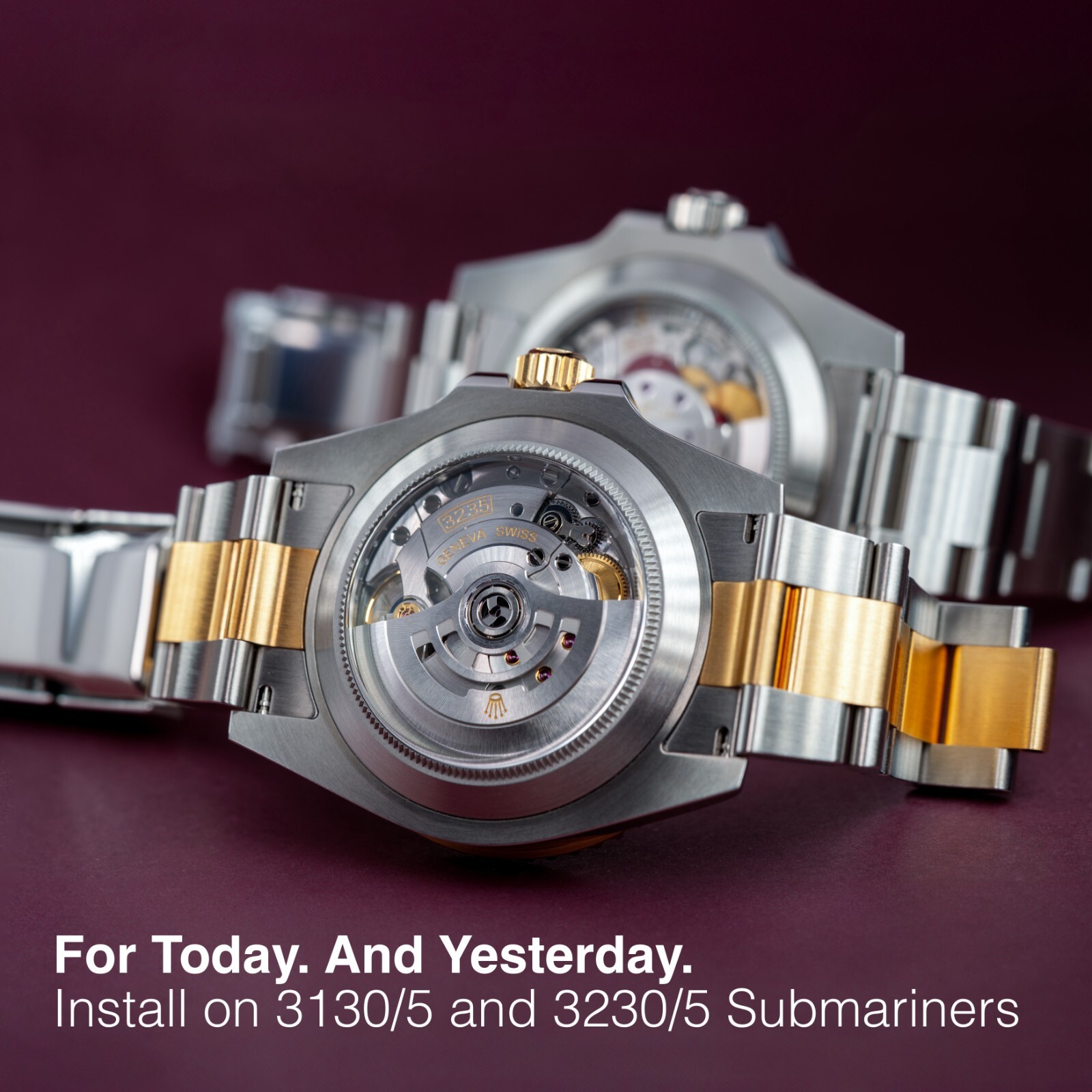 Slim Sapphire Exhibition Caseback For Rolex Submariner and Submariner Date