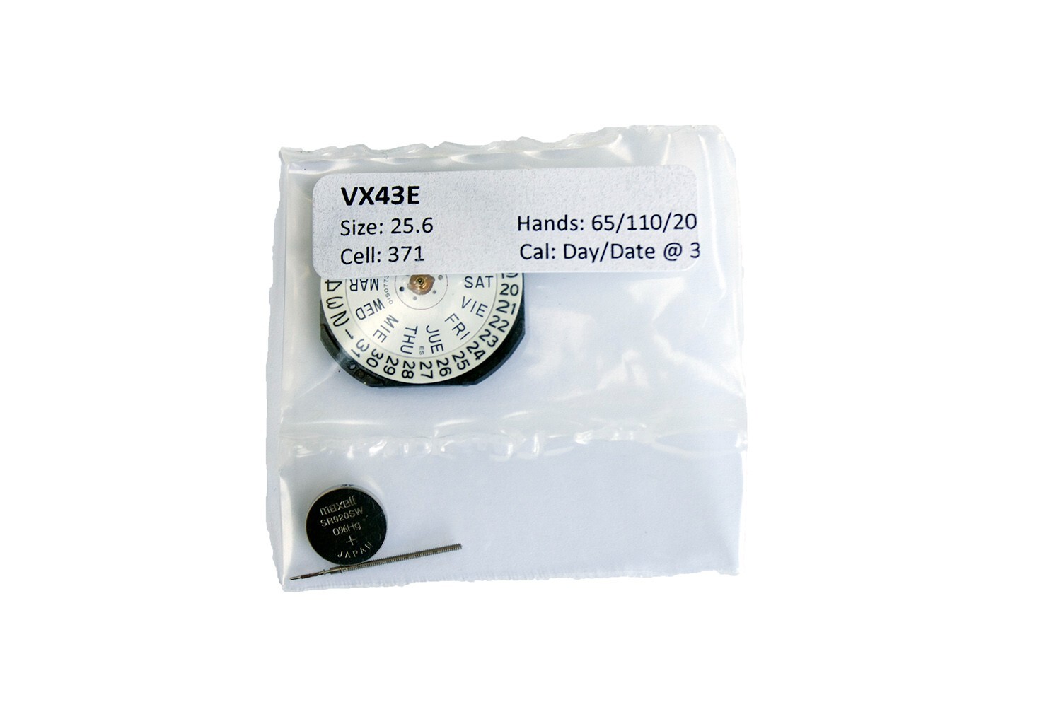 Hattori VX43E Watch Movement Day & Date @ 3 O’Clock