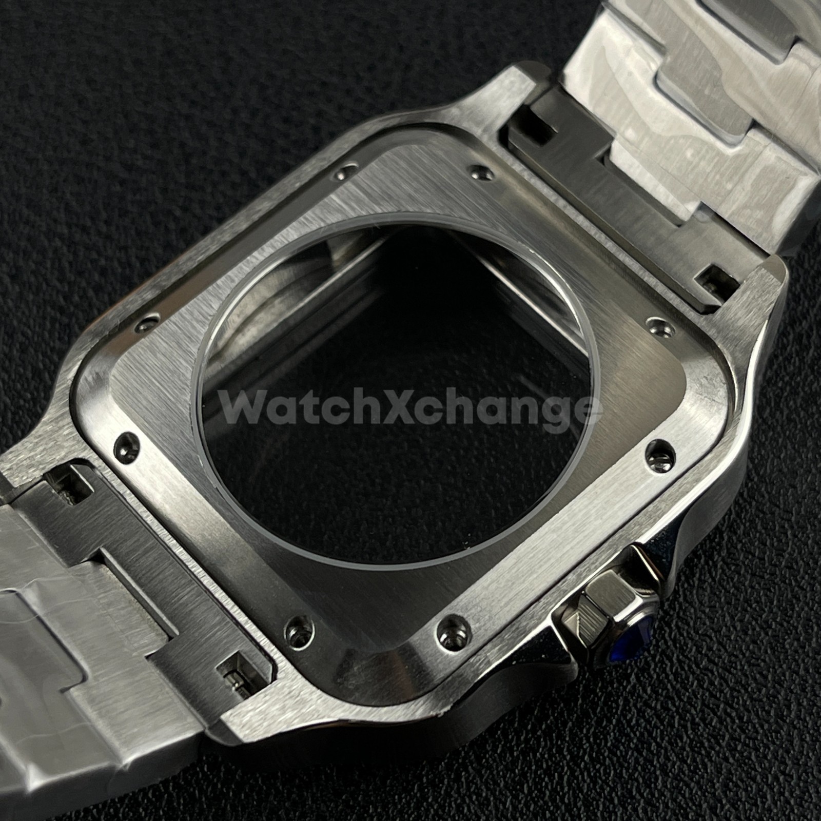 Silver 38mm Square Watch Case Stainless Steel NH35 4R35 NH36 4R36 Movements