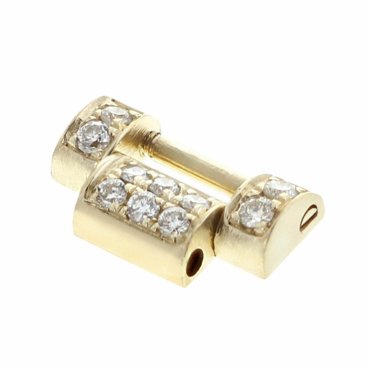 10MM LADIES 18KY WATCH BAND LINK FOR ROLEX DATEJUST WITH ALL NATURAL DIAMONDS