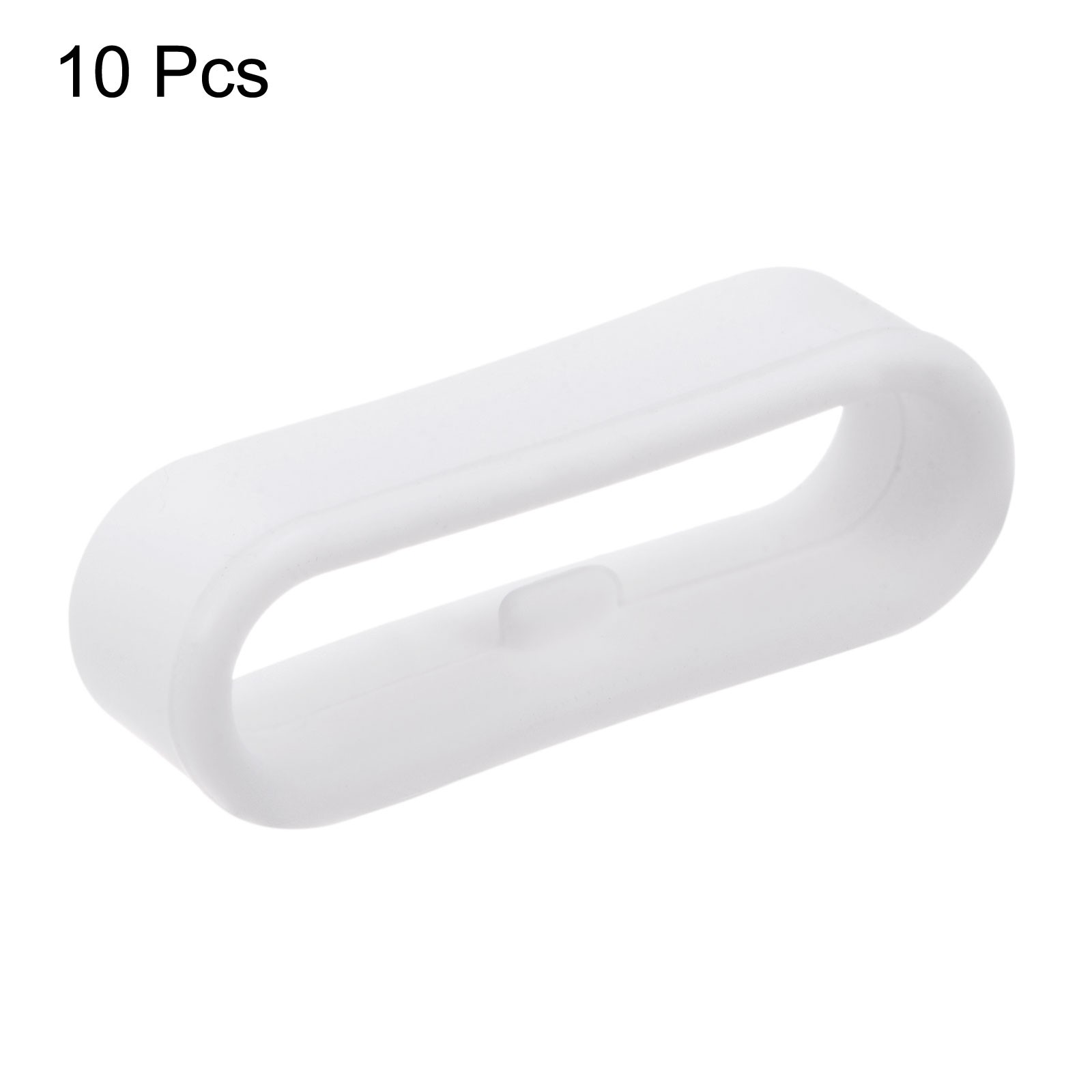 10Pcs Watch Band Strap Loops Silicone Fastener Rings for 22mm Band White