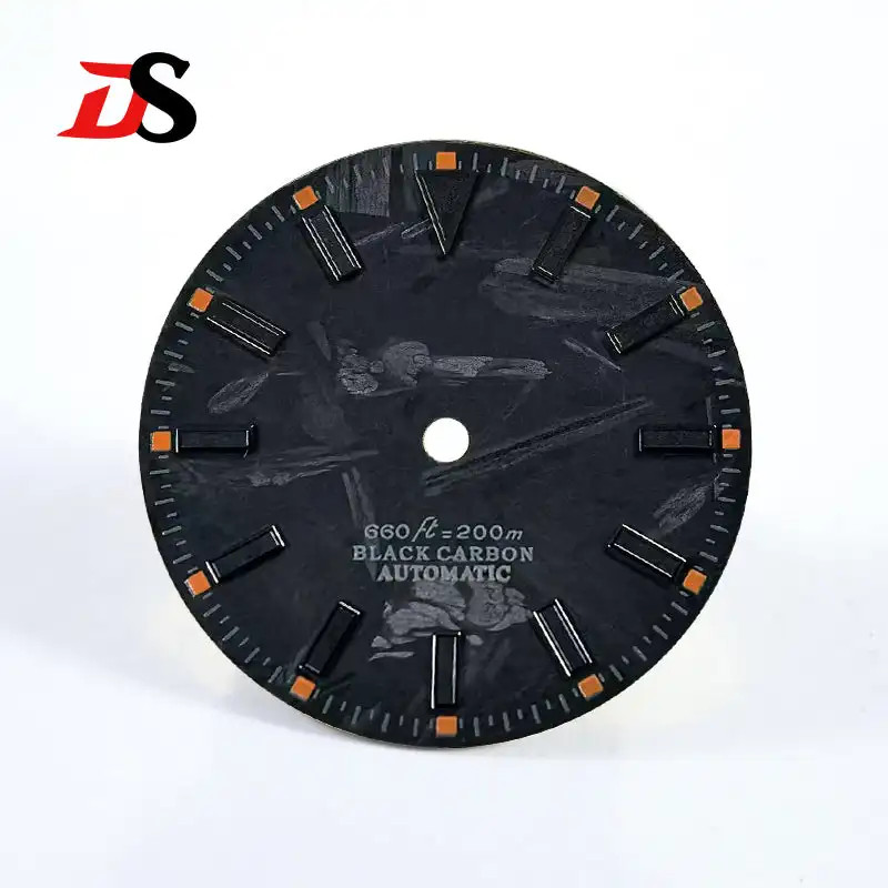 NH35 Dial Carbon Fiber Dial 28.5mm Black Lume NH35/NH36 Movement