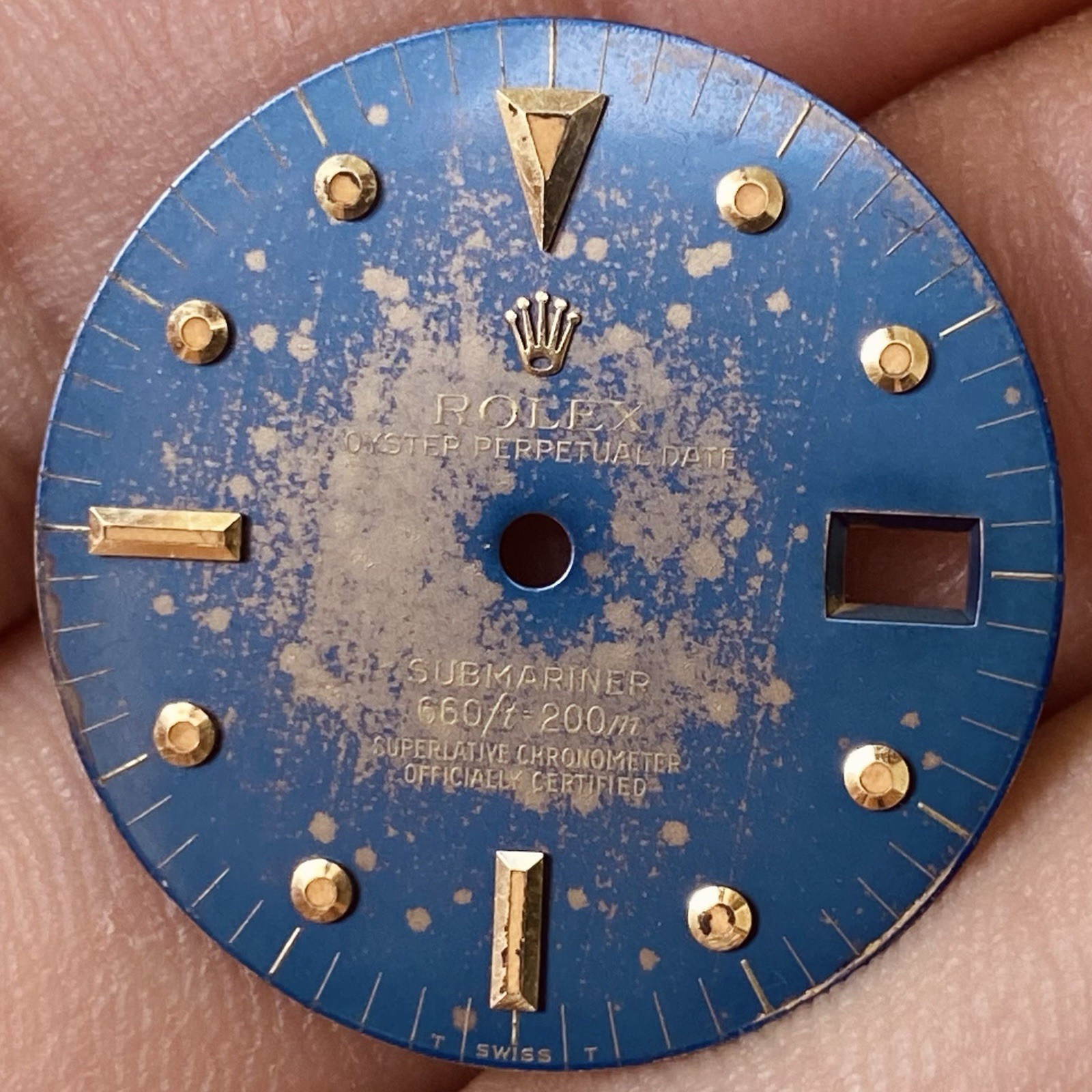 Rolex Blue Nipple Tropical Dial For Submariner Date Gold Model Ref 1680