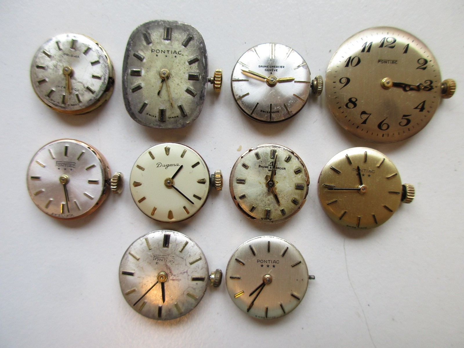 ETA cal. 2412 Swiss *brass – gold color* watch movements (10 pcs) – running