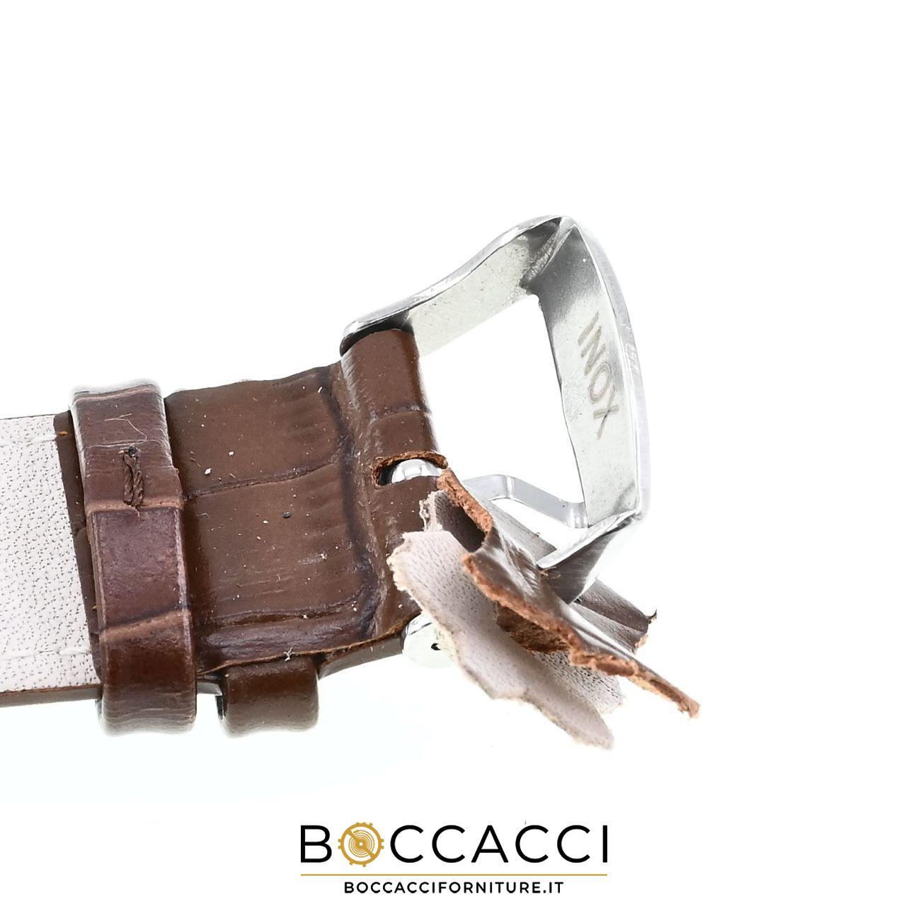 DILOY 22mm Dark Brown Leather Unpadded Alligator Print Strap (…
