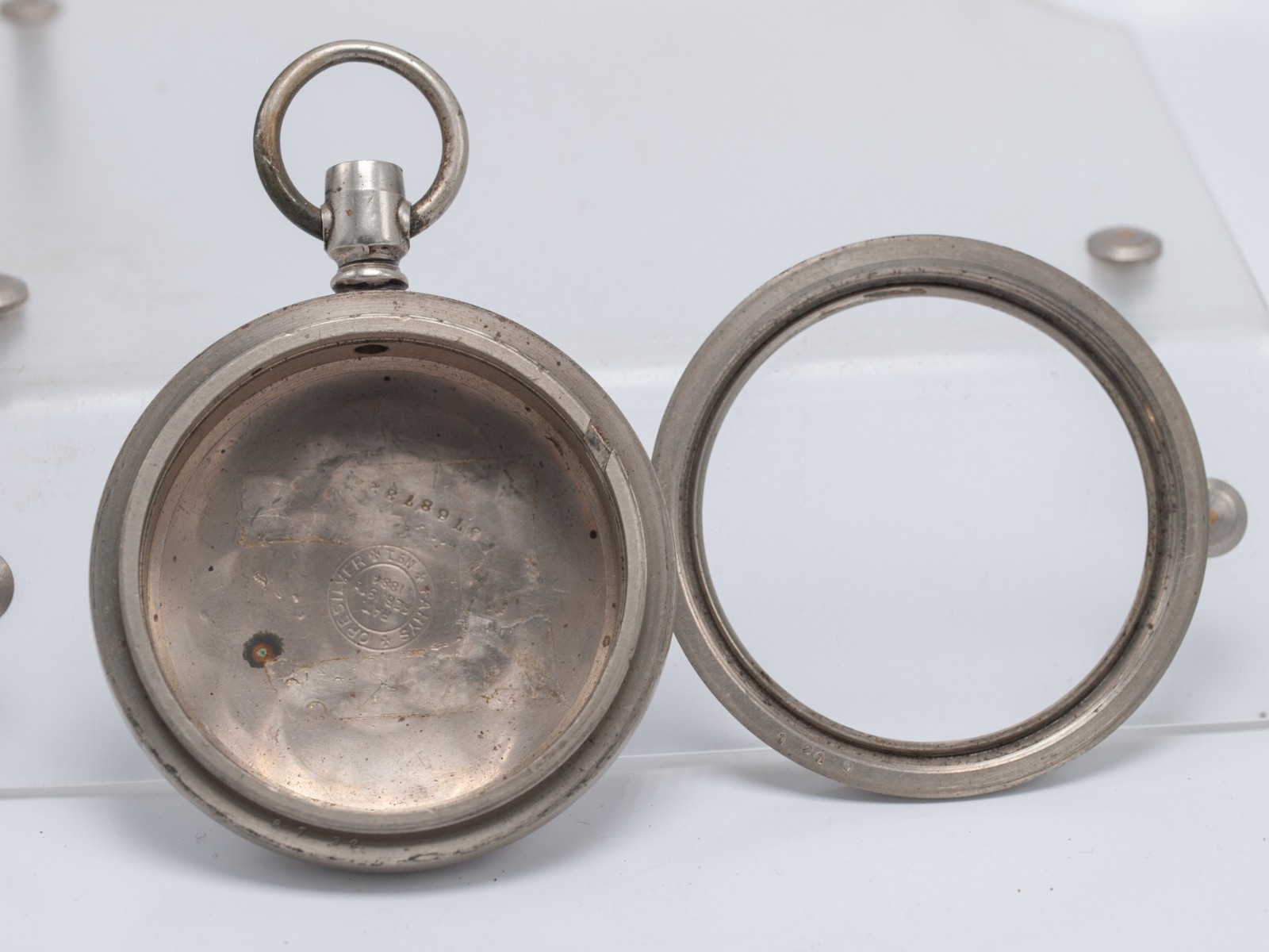 Fahys Oresilver 18s Pocket Watch Open Face Lever Set Case 55.8mm