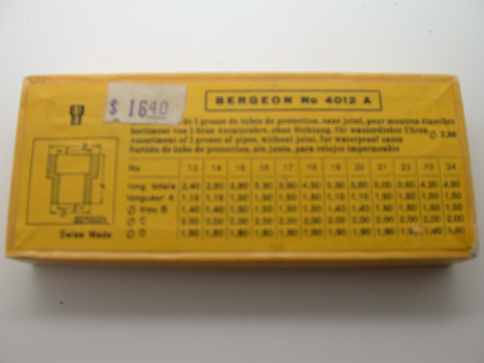 WATCHMAKERS – BERGEON NO. 4012 A – PIPES – VINTAGE TOOLS – 13MF23