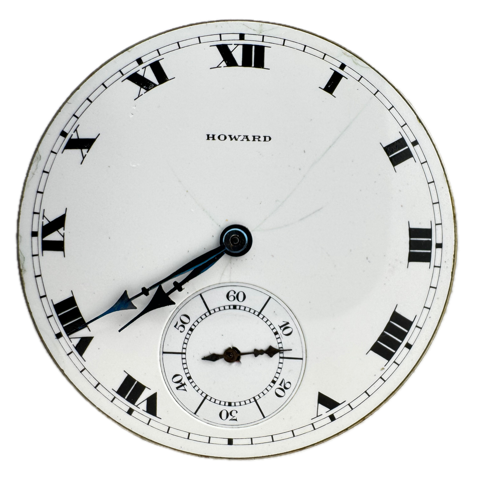 Antique 12s E. Howard Roman White Dial Pinstriped Pocket Watch Movement Series 7