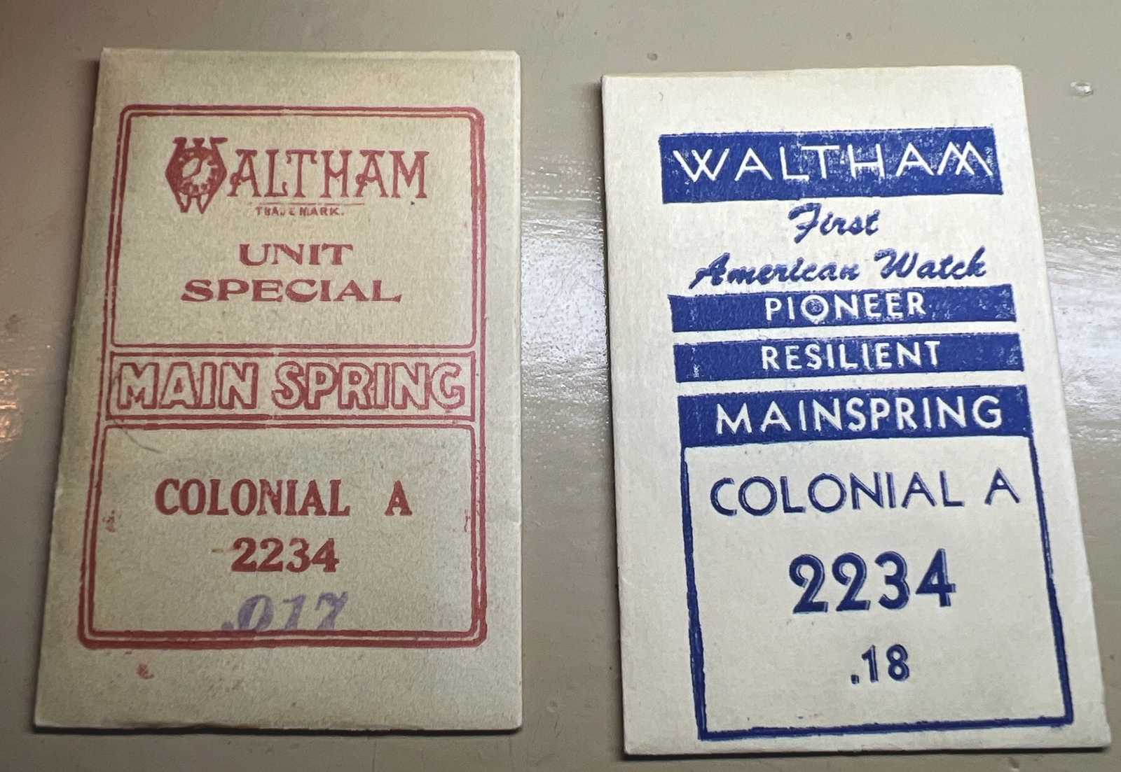 WALTHAM COLONIAL A 2234 MAINSPRING