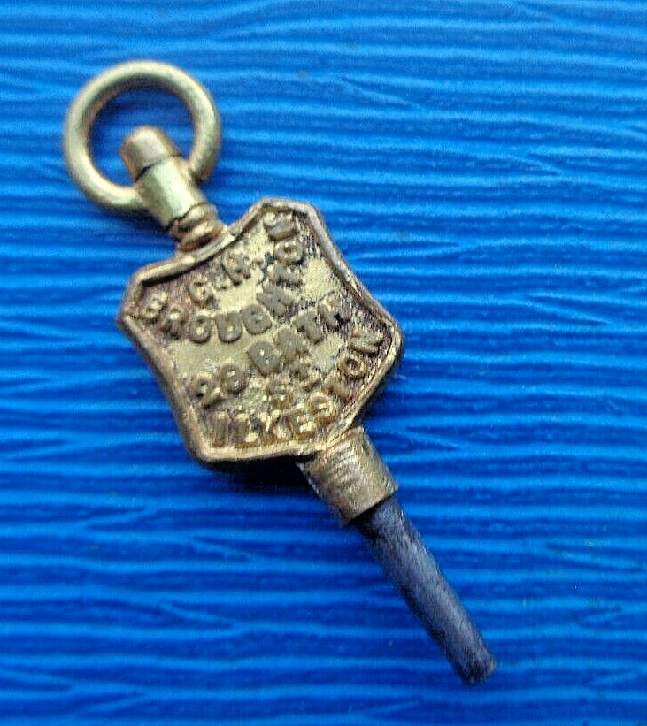 Advertising Pocket Watch Key C H Broughton Bath St Ilkeston Derbyshire no 1