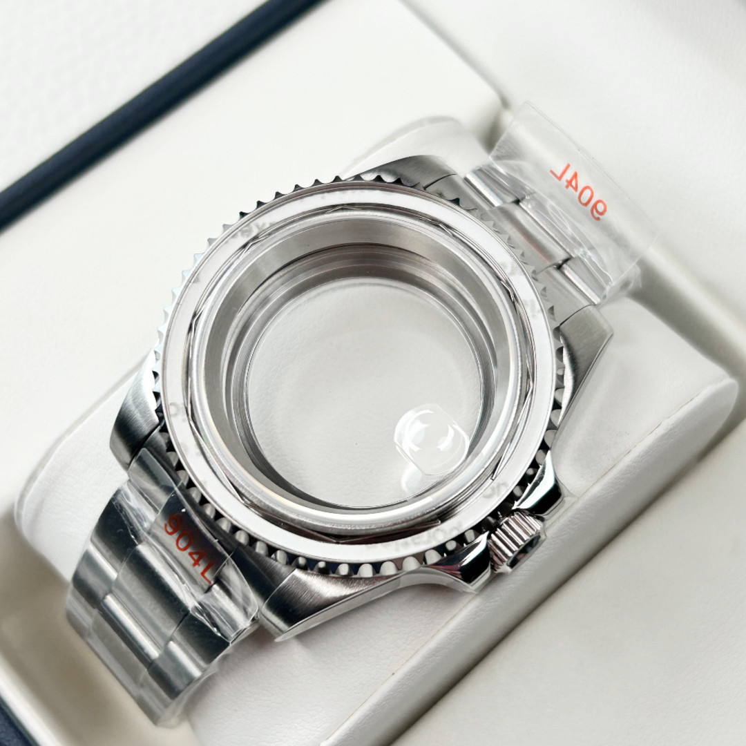 40MM Watch Brushed Silver 20ATM Waterproof Case Sapphire Mod Fit NH35 NH36 Strap