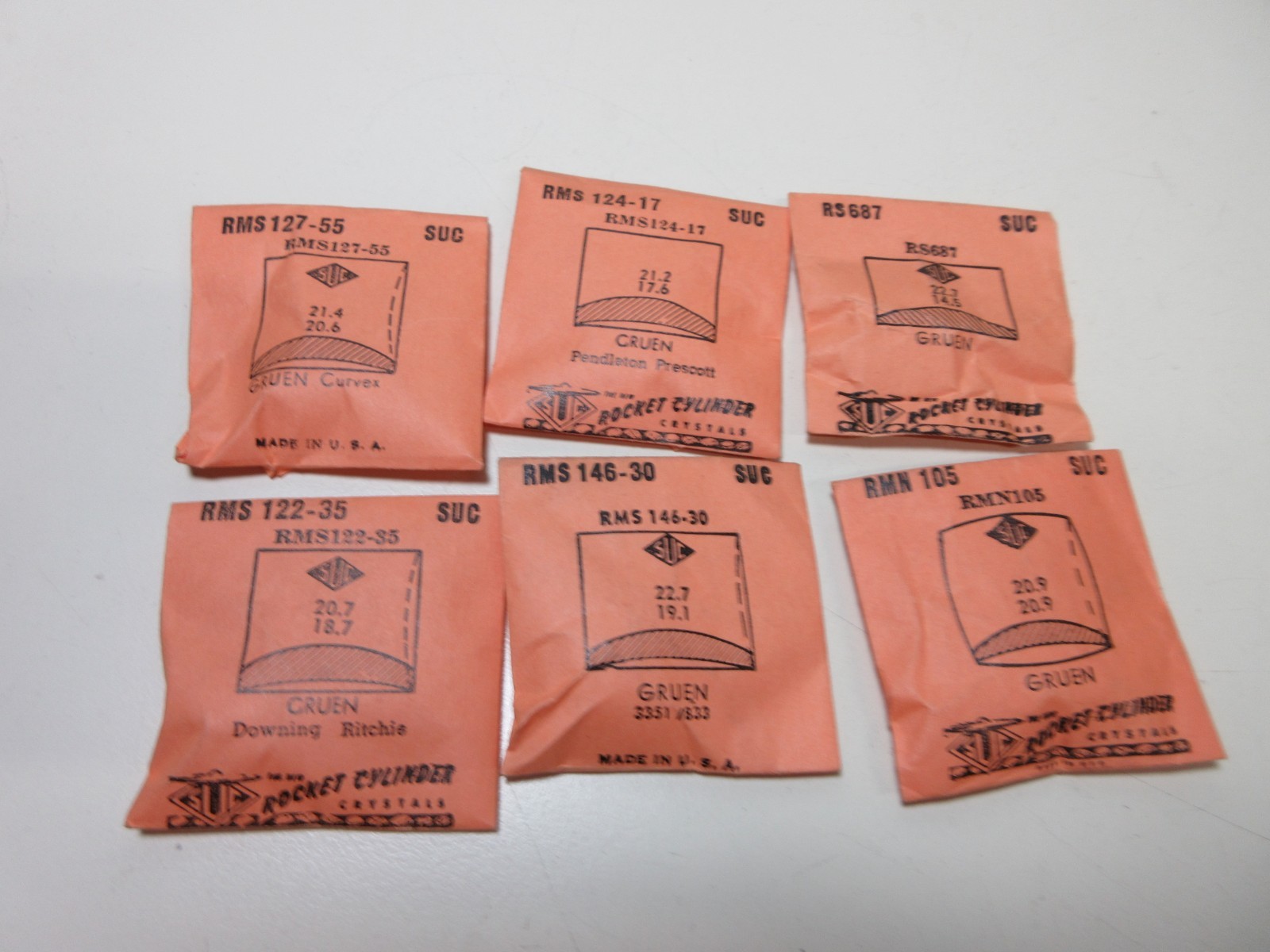 LOT OF SUC FOR GRUEN MENS WATCH CRYSTALS WATCHMAKER REPLACEMENT PARTS #24