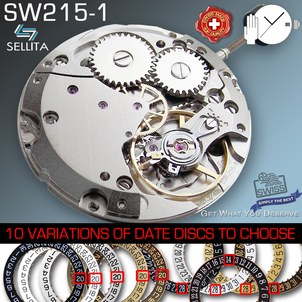 MOVEMENT MANUAL WIND SELLITA SW215, (COMPATIBLE ETA 2804)
